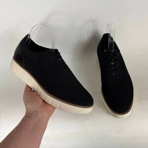 Cole Haan Grand City Stitchlite Oxfords Women's 10 Black Knit Lace-Up Platform